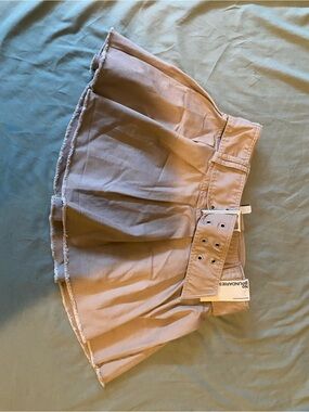 No Boundaries Tan Pleated Mini Skirt with Belt